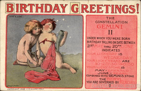 Birthday Greetings - Gemini
