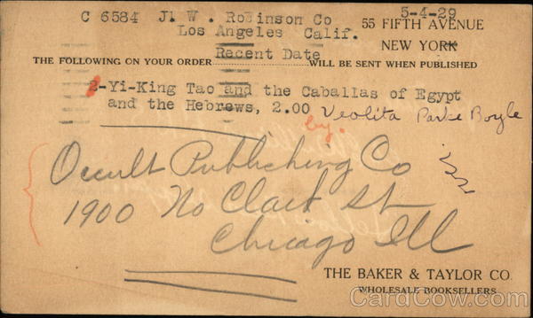 The Baker & Taylor Co. Wholesale Booksellers Advertising