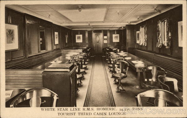 White Star Line RMS Homoric. 34,351 tons Interiors