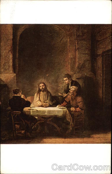 The Pilgrims of Emmaus by Rembrandt Art