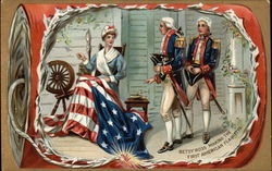 Betsy Ross Making the First American Flag 1776 Postcard
