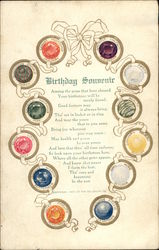 Birthday Souvenir - Birth Stones Postcard