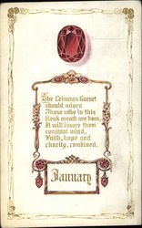 January Birthday with Crimson Garnet Postcard