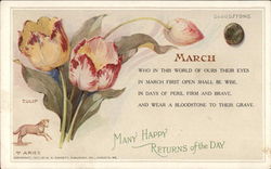 Many Happy Returns of the Day - March Postcard
