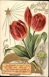 Birthday Greeting - Emerald and Tulip Postcard