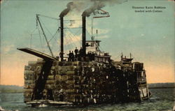 Steamer Katie Robbins Loaded With Cotton Postcard