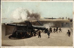 12" Battery in Action Postcard