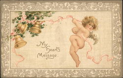 My Heart's Message Cupid Postcard Postcard