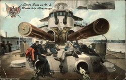 Large Guns on US Battleship Kearsarge Postcard