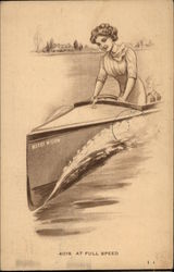 At Full Speed Postcard