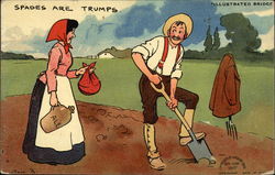 Spades Are Trumps Comic, Funny Postcard Postcard