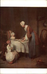 Grace Before Meal, Painting by Jean-Baptise-Francois Chardin Postcard
