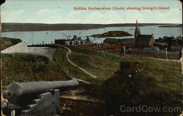Halifax Harbour from Citadel, Showing George's Island NS Canada