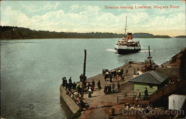 Steamer Nearing Lewiston, Niagara River New York Steamers