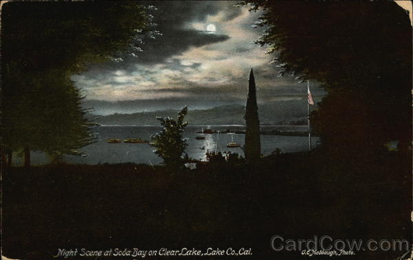 Night Scene at Sod Bay on Clear Lake Soda Bay California