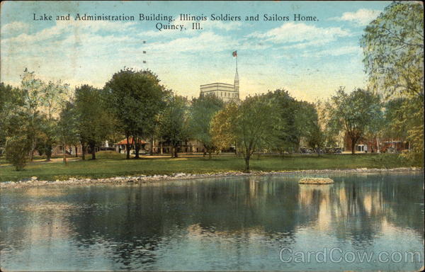 Lake and Administration Building, Illinois Soldiers and Sailors Home Quincy