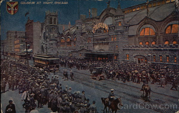 Coliseum at Night Chicago Illinois