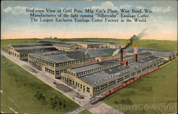 Bird's-eye View of Gehl Bros. Mfg. Co.'s Plant West Bend Wisconsin