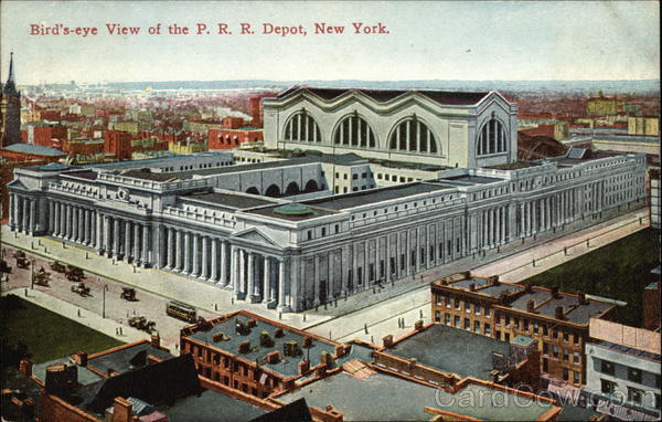 Bird's-Eye View of the P.R.R. Depot, New York
