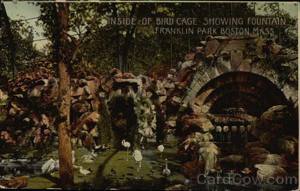 Inside of Bird Cage, Showing Fountain, Franklin Park Boston Massachusetts