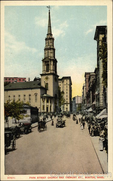 Park Street Church and Tremont Street Boston Massachusetts
