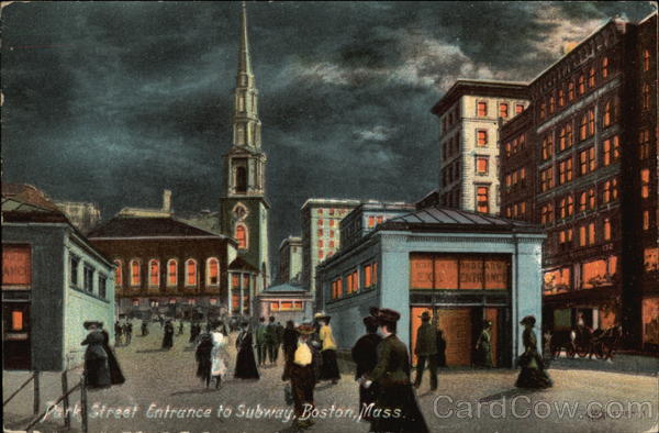 Park Street Entrance to Subway Boston Massachusetts