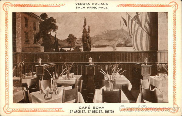 Veduta Italiana Sala Principale, Cafe Bova, 97 Arch St., 17 Otis St Boston Massachusetts