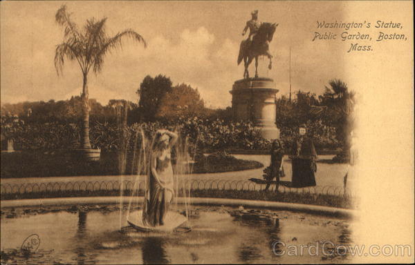 Washington's Statue, Public Garden Boston Massachusetts
