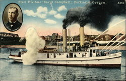 Steel Fire Boat "David Campbell" Postcard