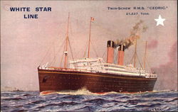 White Star Line - Twin-Screw R.M.S. "Cedric" 21,227 Tons Postcard
