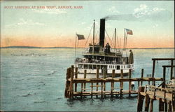 Boat Arriving at Bass Point Nahant, MA Postcard Postcard