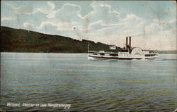 Vermont Steamer on Lake Memphremagog Postcard