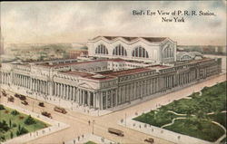 Bird's Eye View of PRR Station New York, NY Postcard Postcard