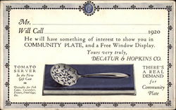 Decatur & Hopkins Co., Community Plate Postcard
