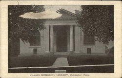 Cragin Memorial Library Colchester, CT Postcard Postcard