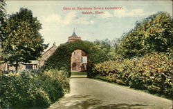 Harmony Grove Cemetery - Gate Salem, MA Postcard Postcard
