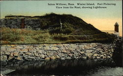 Winter Island, Fort Pickering, View from the Moat, Showing Lighthouse Postcard