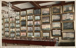 Peabody Museum - Old Salem Ships, Marine Room Massachusetts Postcard Postcard