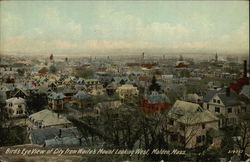 Bird's Eye View of City from Waite's Mount, Looking West Malden, MA Postcard Postcard