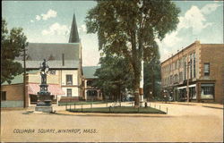 Columbia Square Winthrop, MA Postcard Postcard