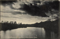 Duck Pond and Bridge, Franklin Park Boston, MA Postcard Postcard