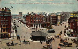 Haymarket Sq., The City Hospital Relief Station and North Station Postcard