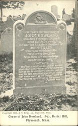 Grave of John Howland, 1672, Burial Hill Postcard