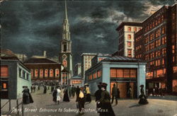 Park Street Entrance to Subway Postcard