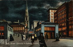 Park Street Entrance to Subway Boston, MA Postcard Postcard