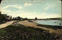 Looking up from the "Point:", Fort Point North Weymouth, MA Postcard Postcard