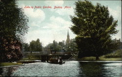 Lake in Public Garden Boston, MA Postcard Postcard