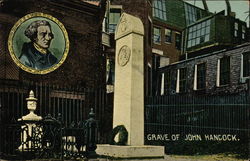 Grave of John Hancock Postcard