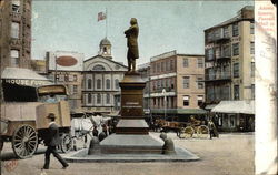 Adams Square and Faneuil Hall Boston, MA Postcard Postcard