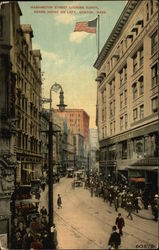Washington Street Looking North, Adams House on Left Postcard